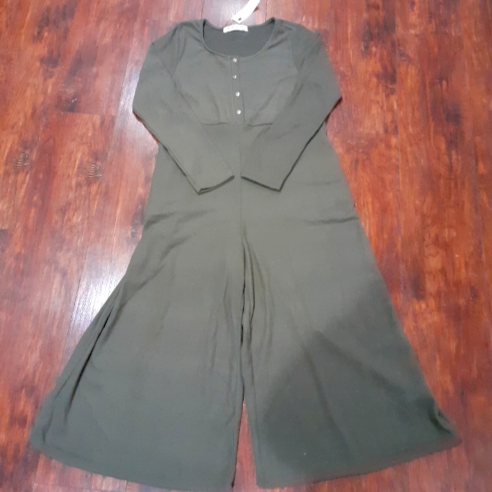 Three Bird Nest Simply Comfort Jumpsuit Olive Sz L